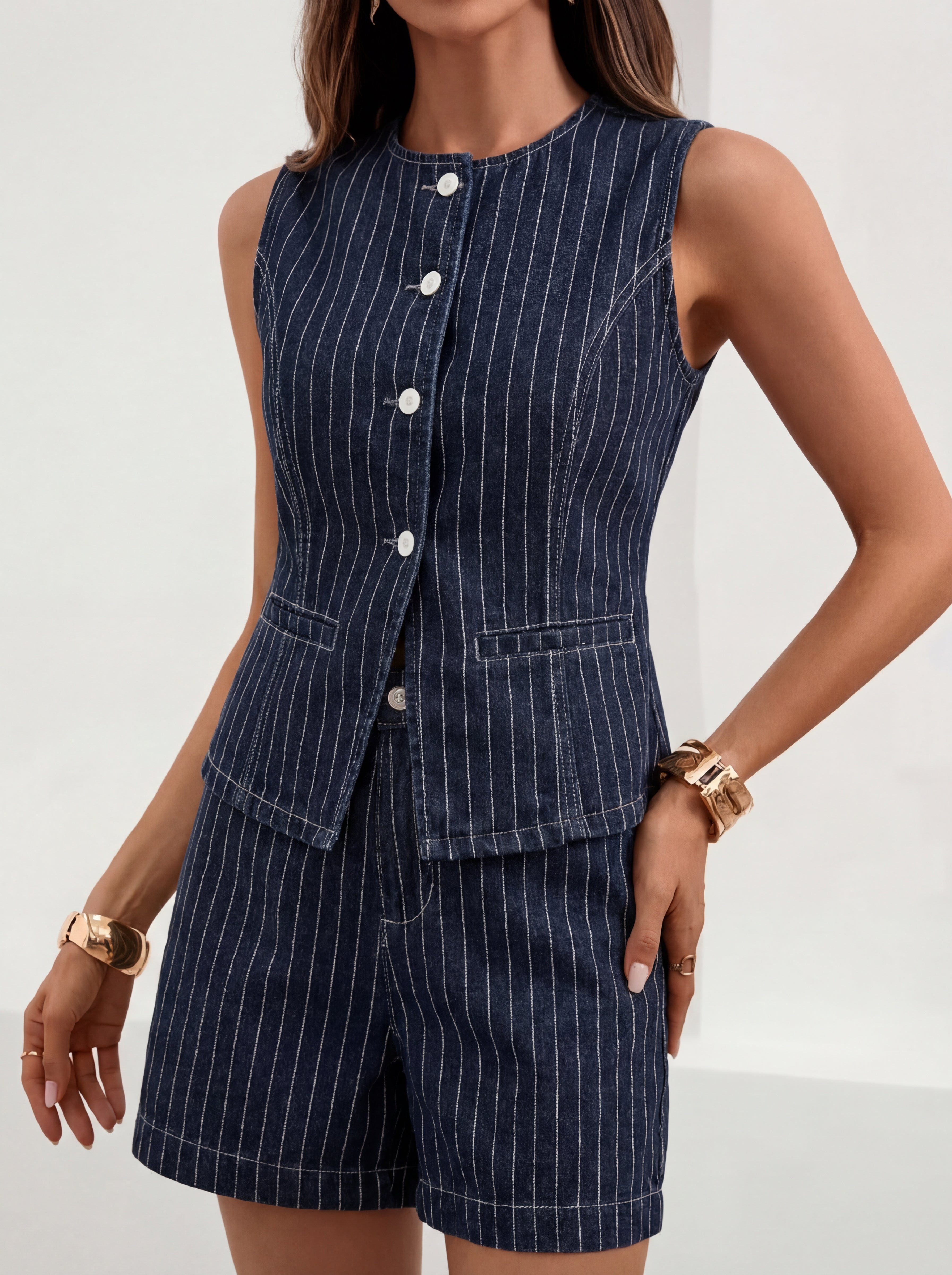 DENNISE | CASUAL CEST & SHORTS TWO-PIECE SET